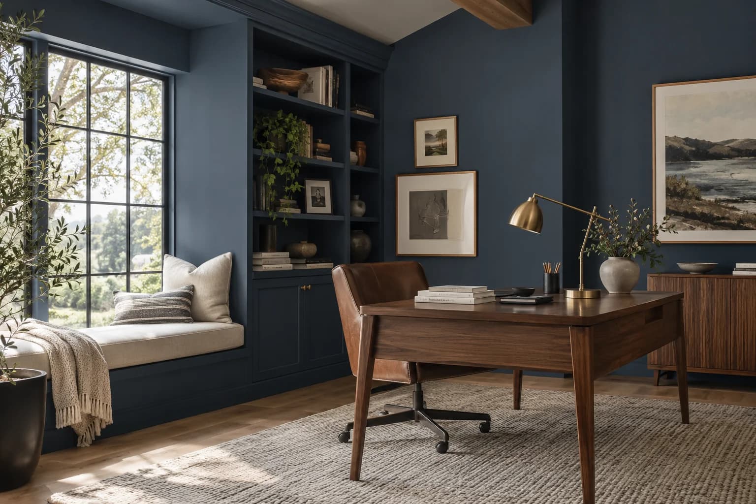 Home office featuring Naval paint