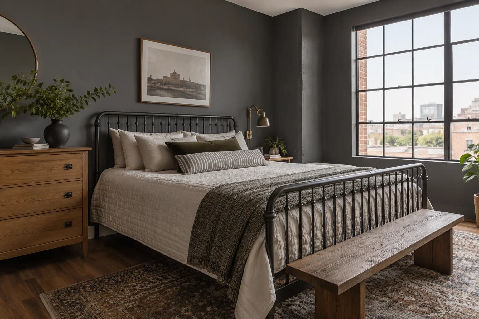 Bedroom featuring Peppercorn paint