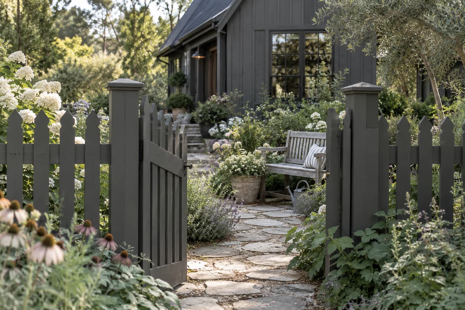 Fences & garden structures featuring Peppercorn paint