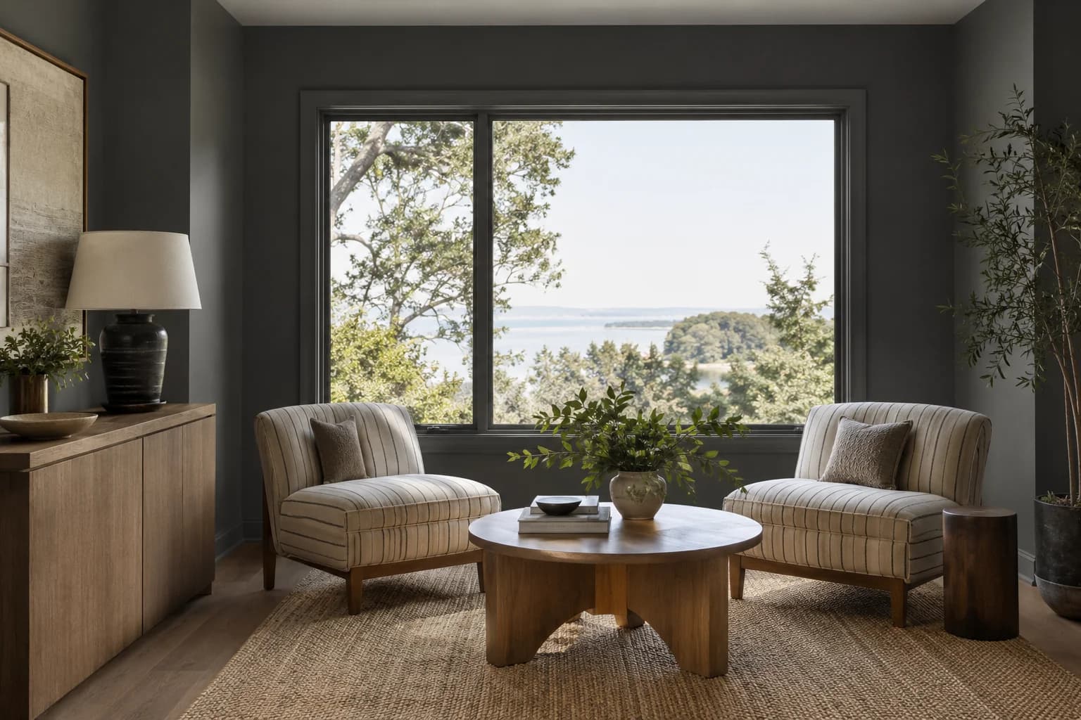 Living room featuring Peppercorn paint
