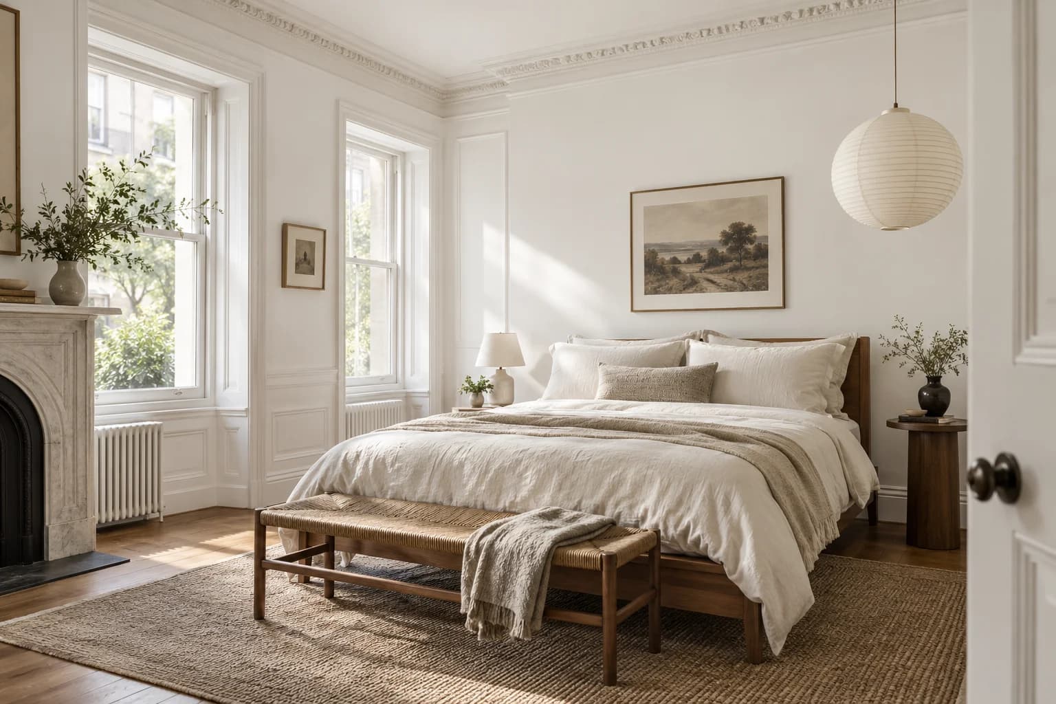Bedroom featuring Pure White paint