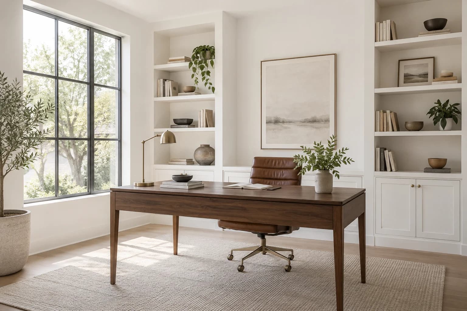 Home office featuring Pure White paint