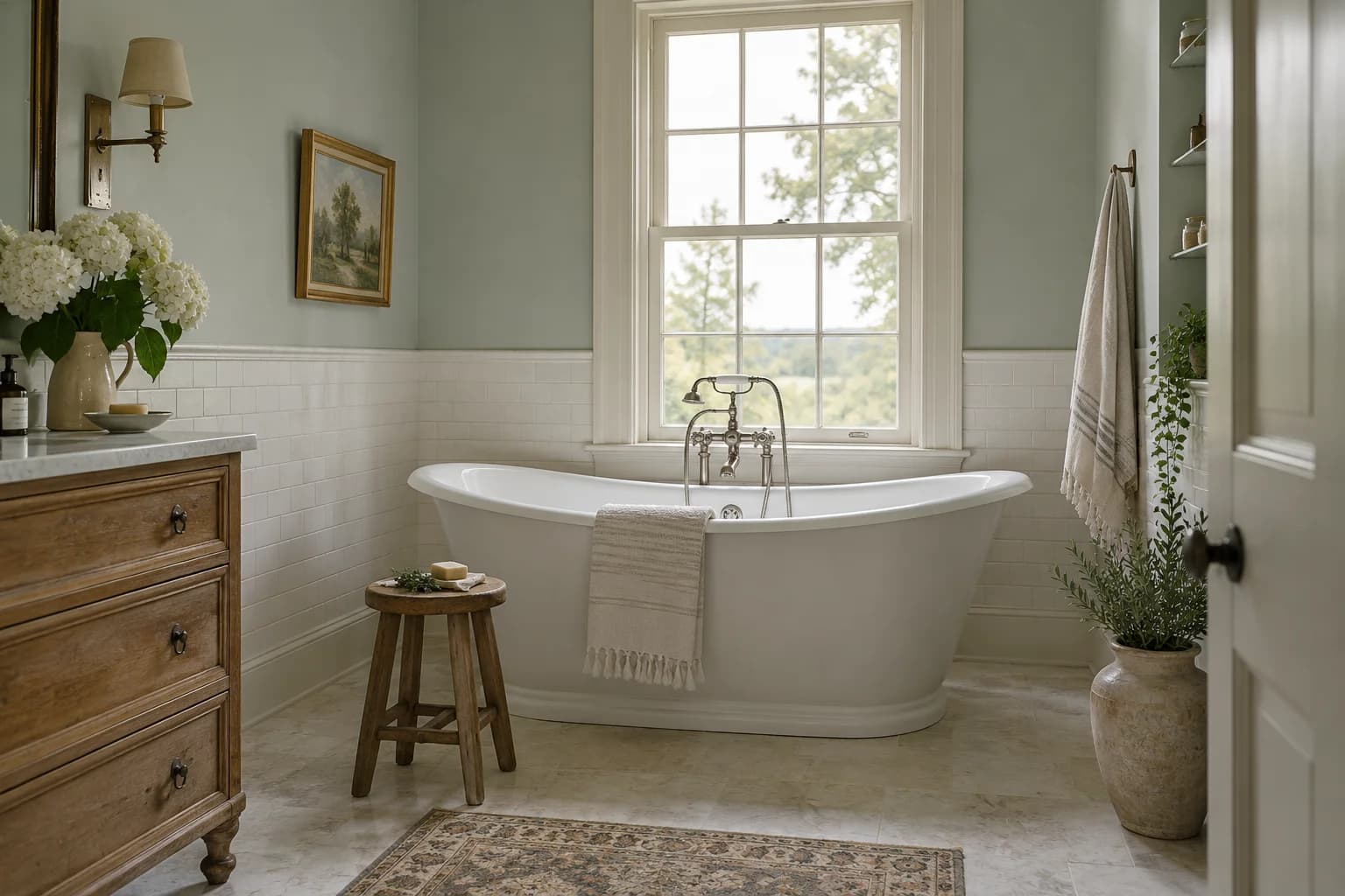 Bathroom featuring Rainwashed paint