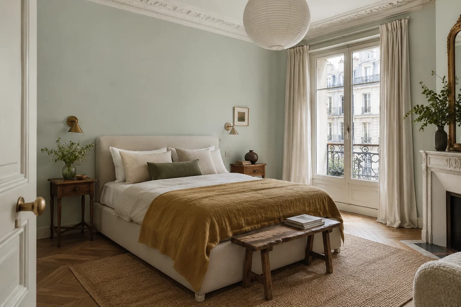 Bedroom featuring Rainwashed paint