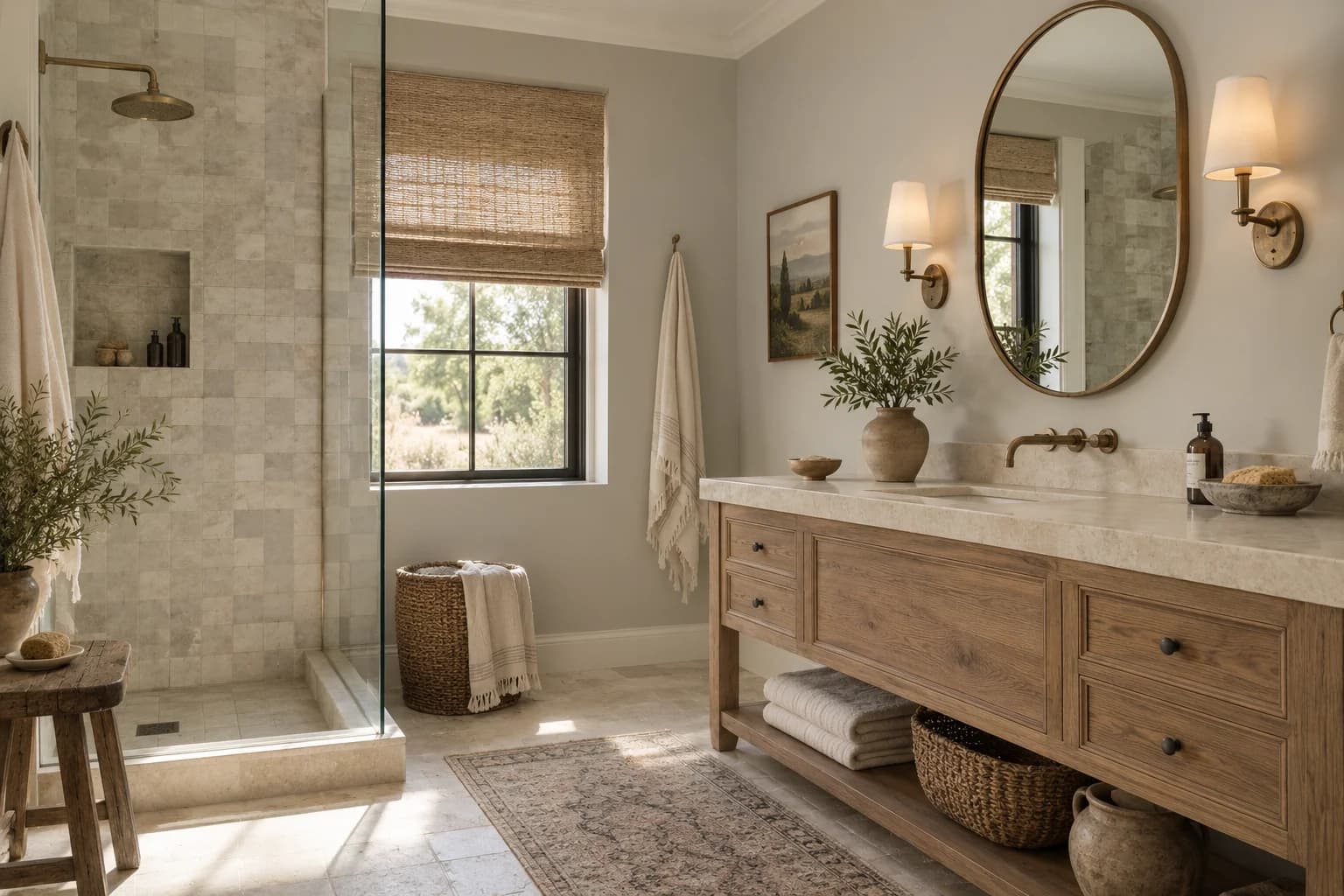 Bathroom featuring Repose Gray paint
