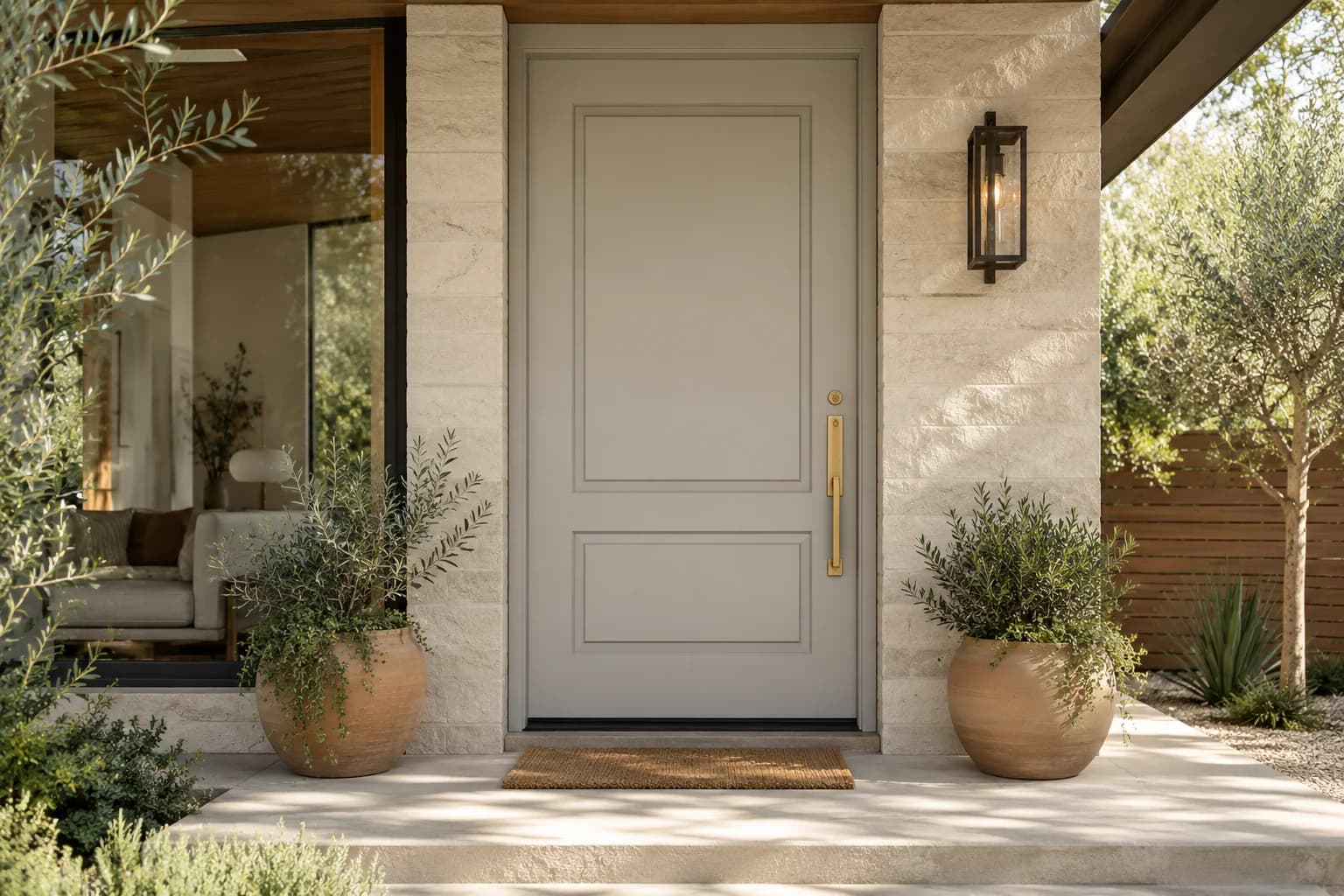 Front door featuring Repose Gray paint