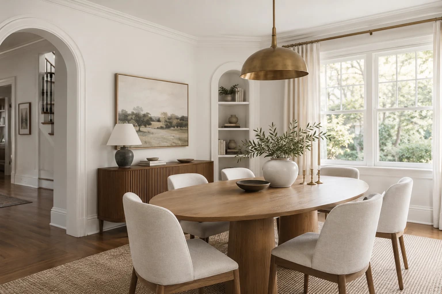 Dining room featuring Snowbound paint