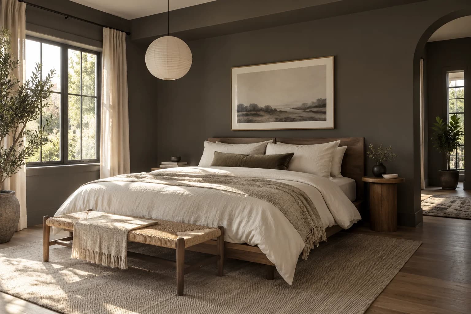 Bedroom featuring Urbane Bronze paint