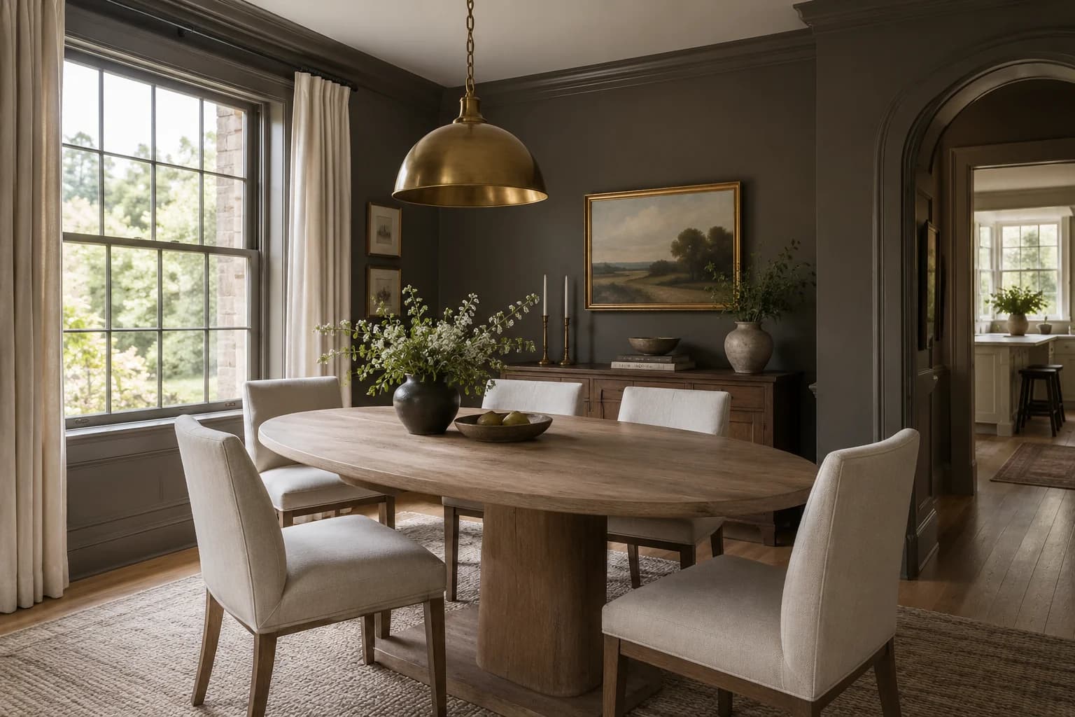 Dining room featuring Urbane Bronze paint