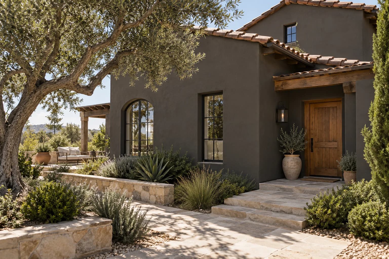 Stucco featuring Urbane Bronze paint