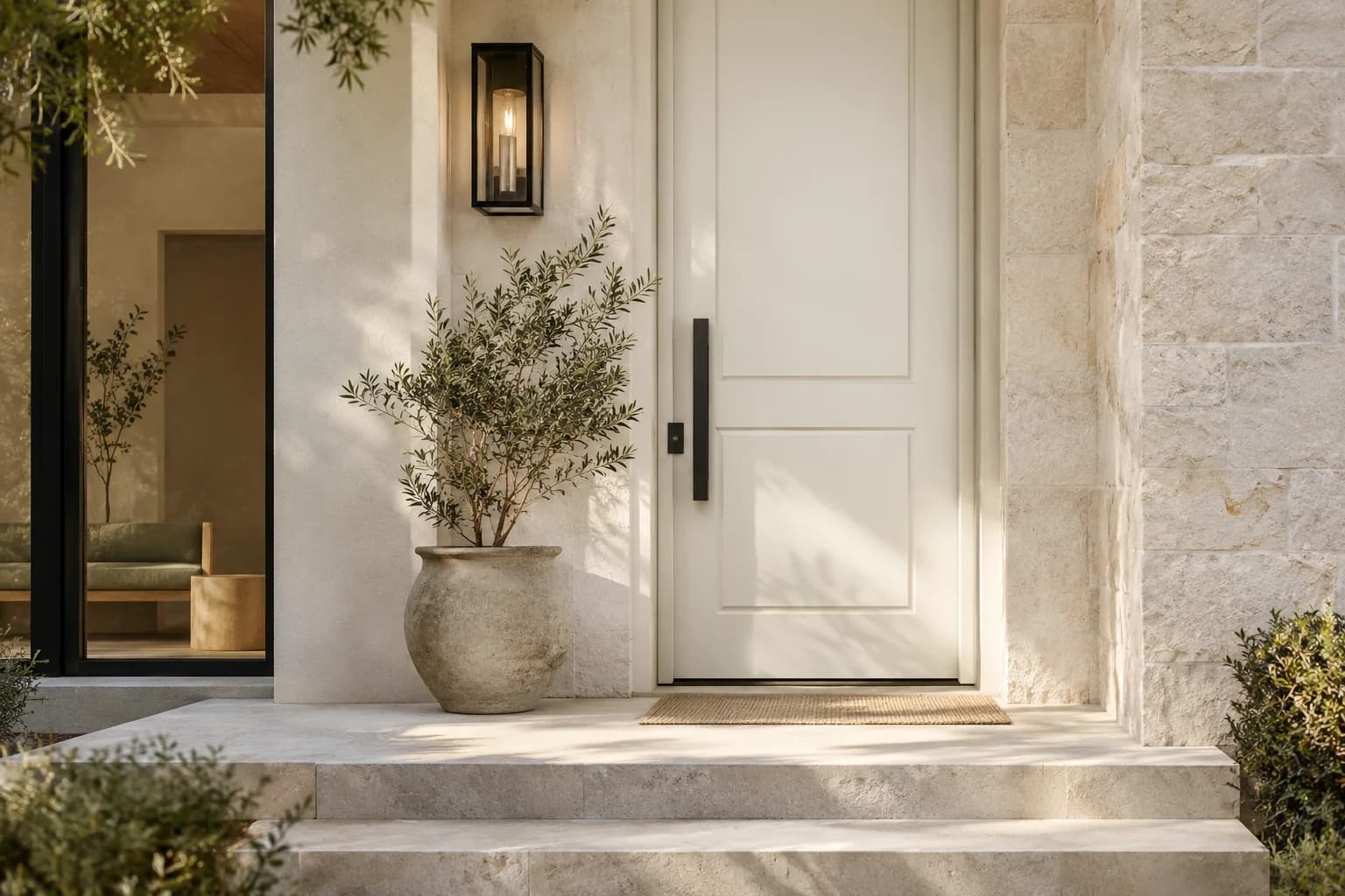 Front door featuring Bistro White paint