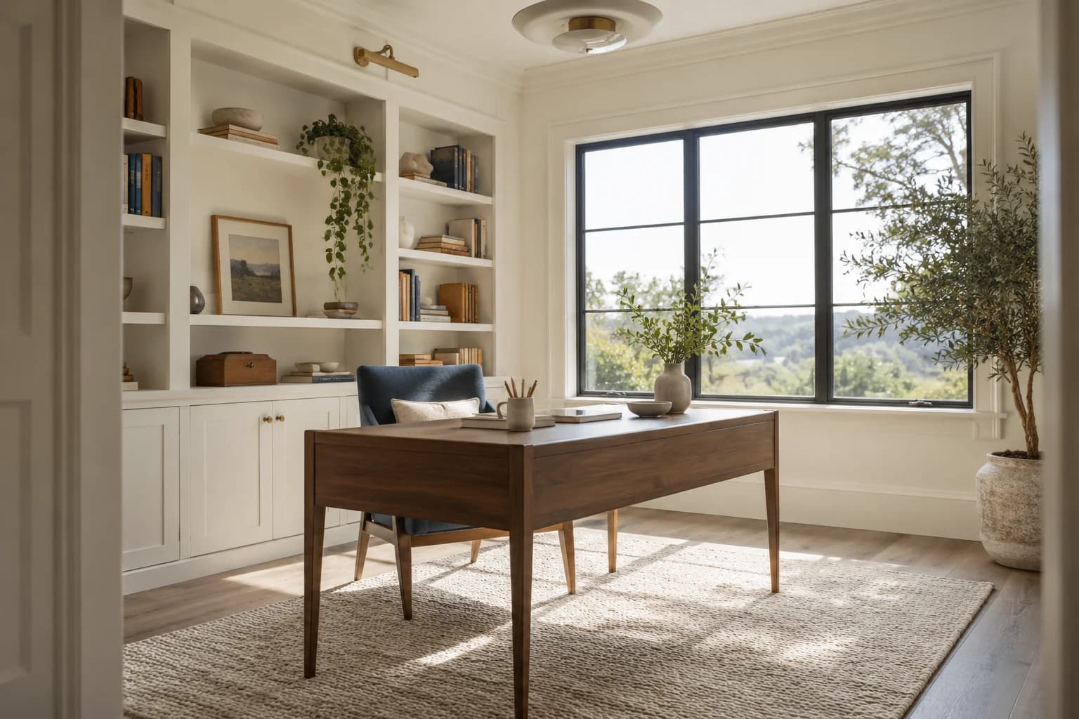 Home office featuring Bistro White paint