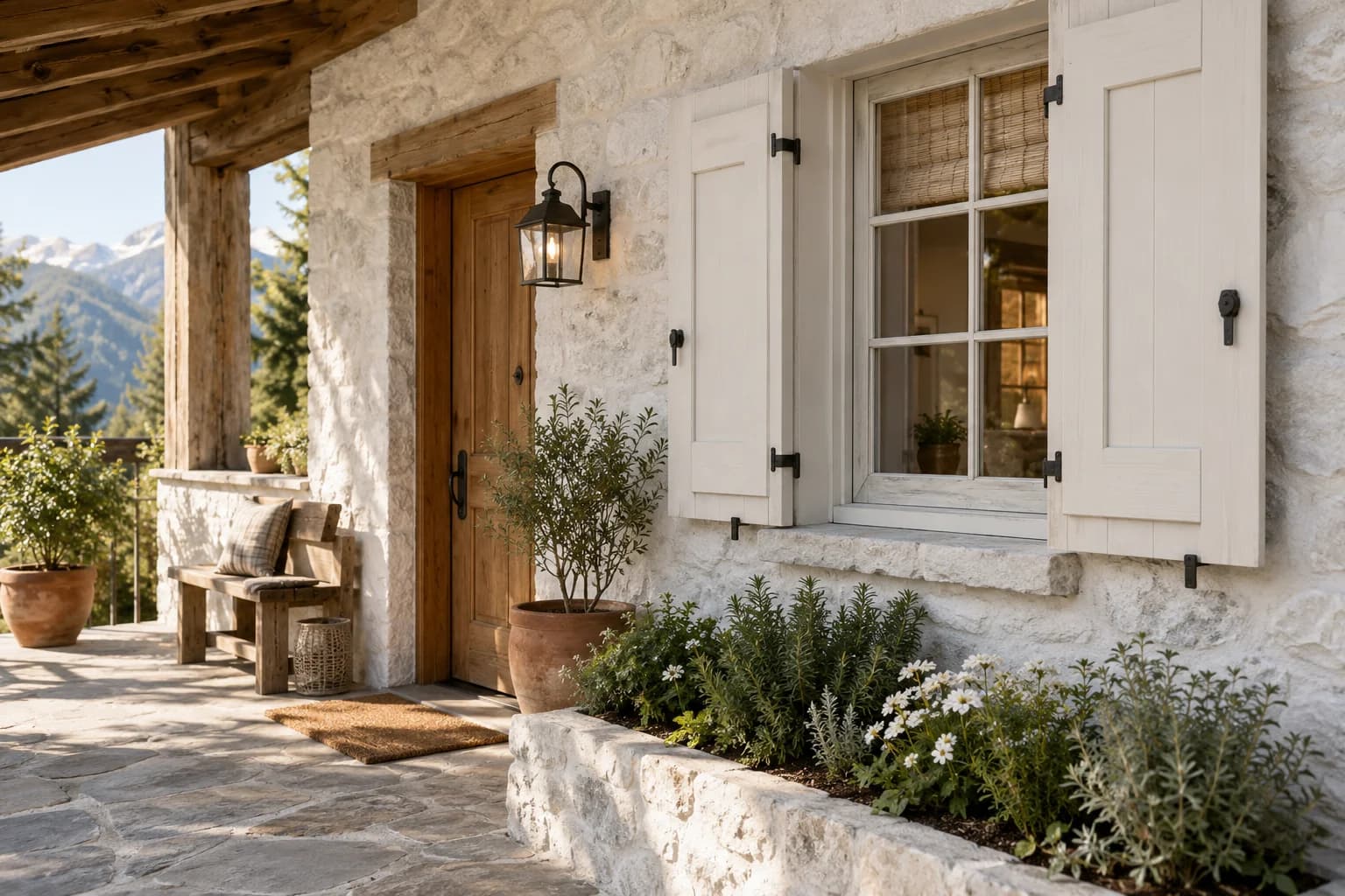 Shutters & trim featuring Bistro White paint