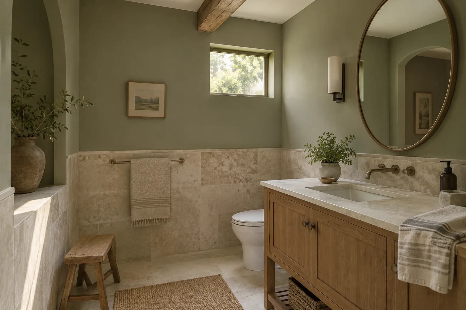Bathroom featuring Blanched Thyme paint