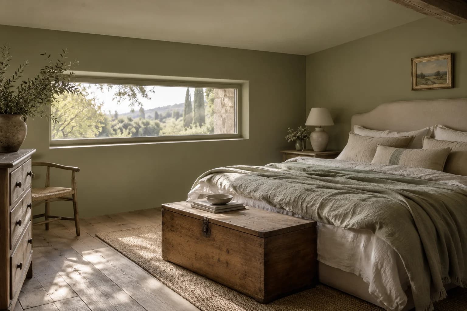 Bedroom featuring Blanched Thyme paint