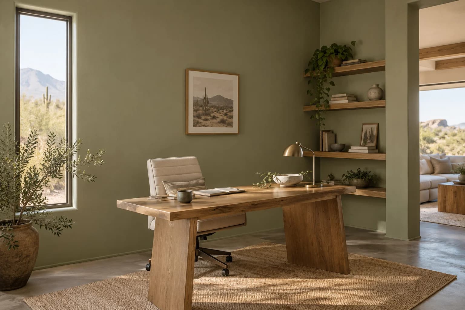 Home office featuring Blanched Thyme paint