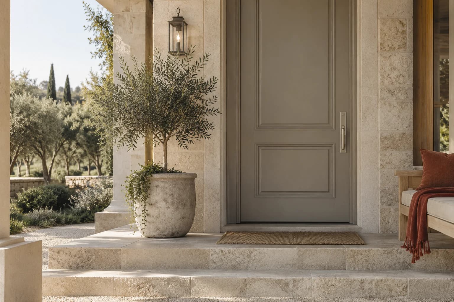 Front door featuring Coastal Villa paint