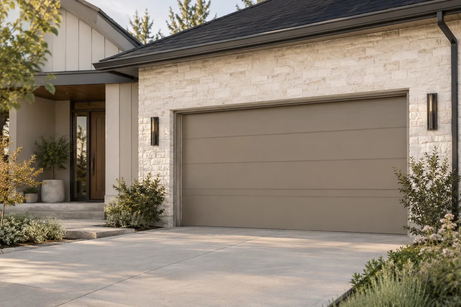 Garage door featuring Coastal Villa paint