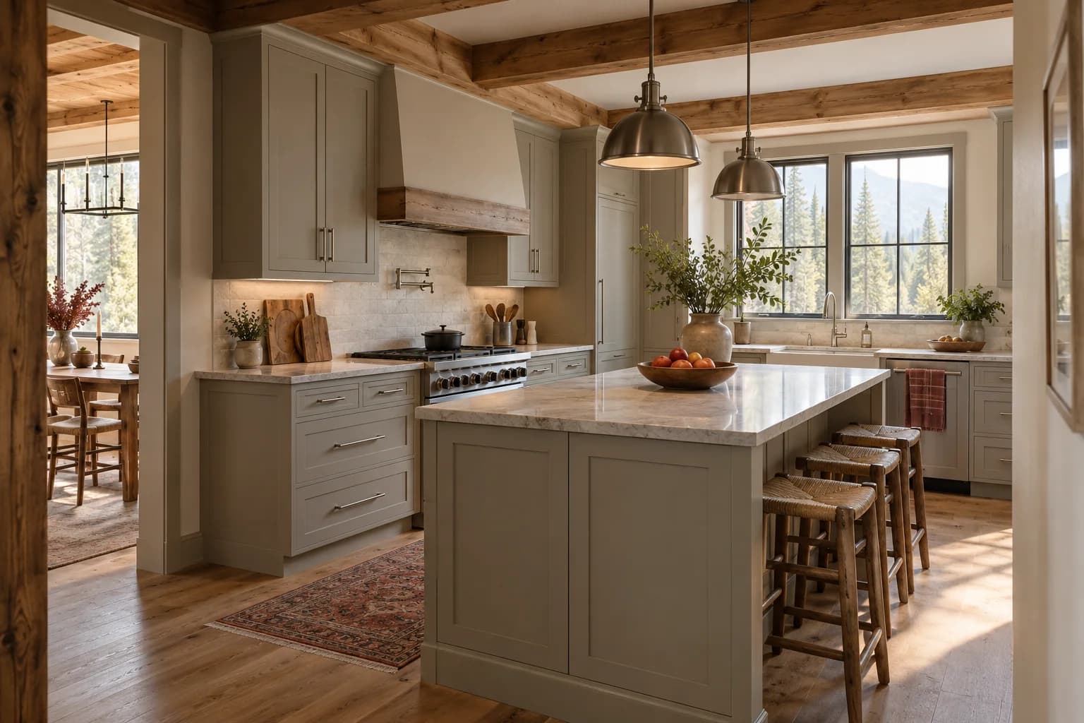Kitchen cabinets featuring Coastal Villa paint