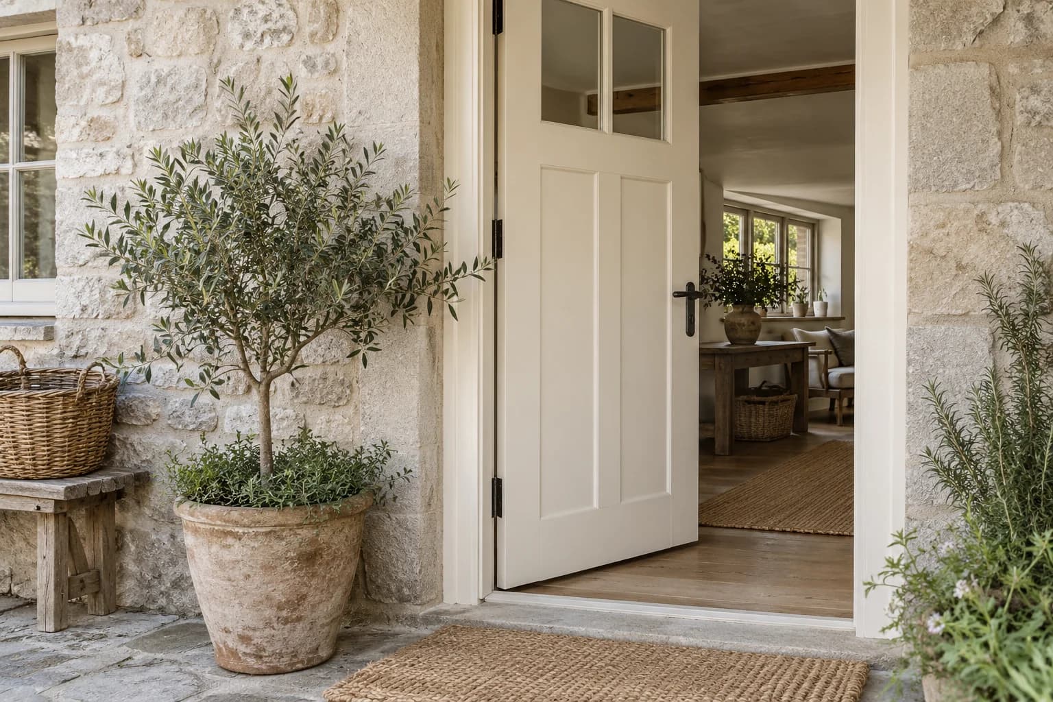 Front door featuring Cozy White paint