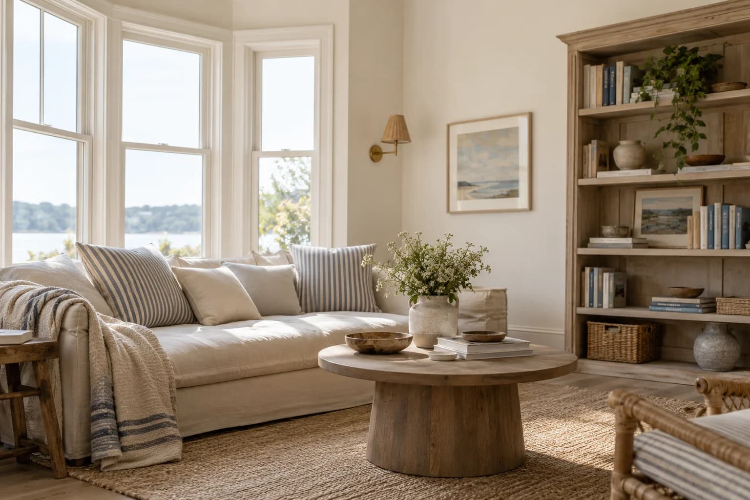 Living room featuring Cozy White paint