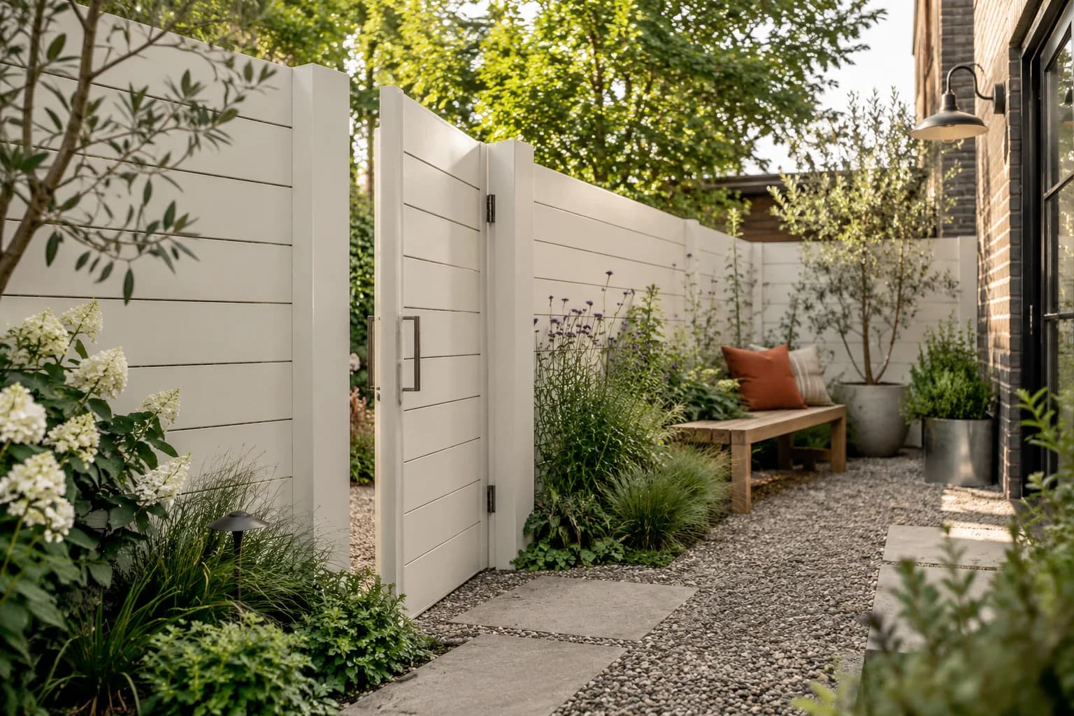 Fences & garden structures featuring Dove White paint