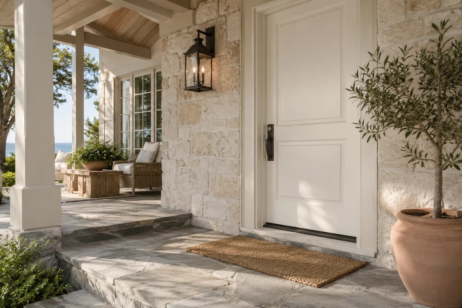 Front door featuring Dove White paint