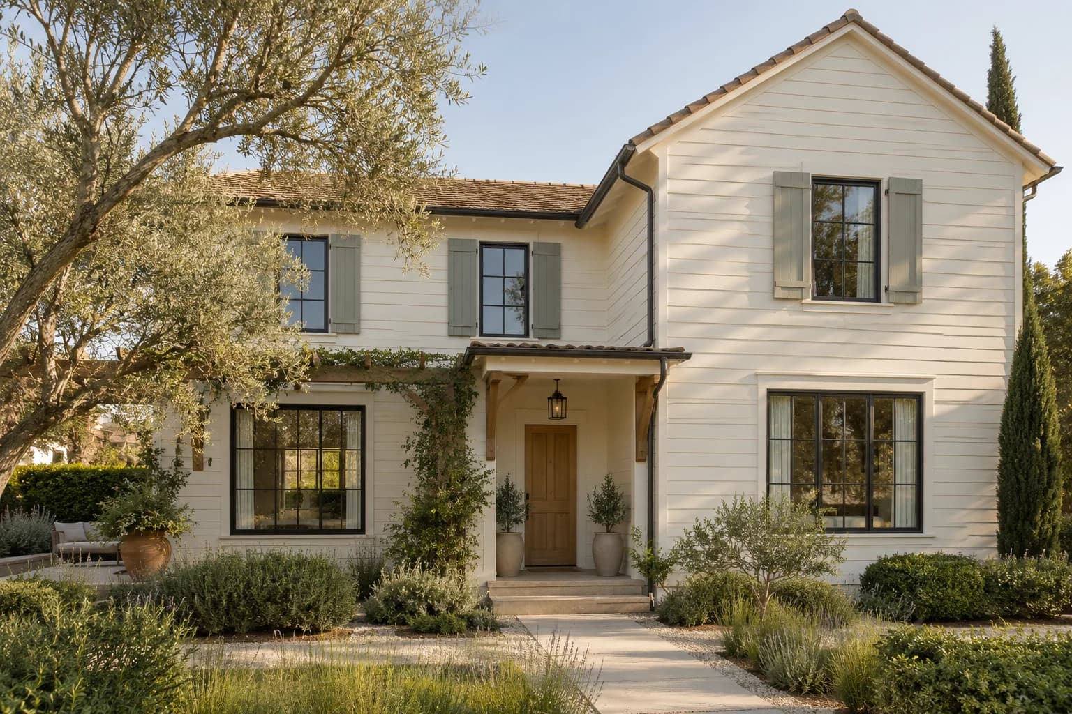 Siding featuring Dove White paint