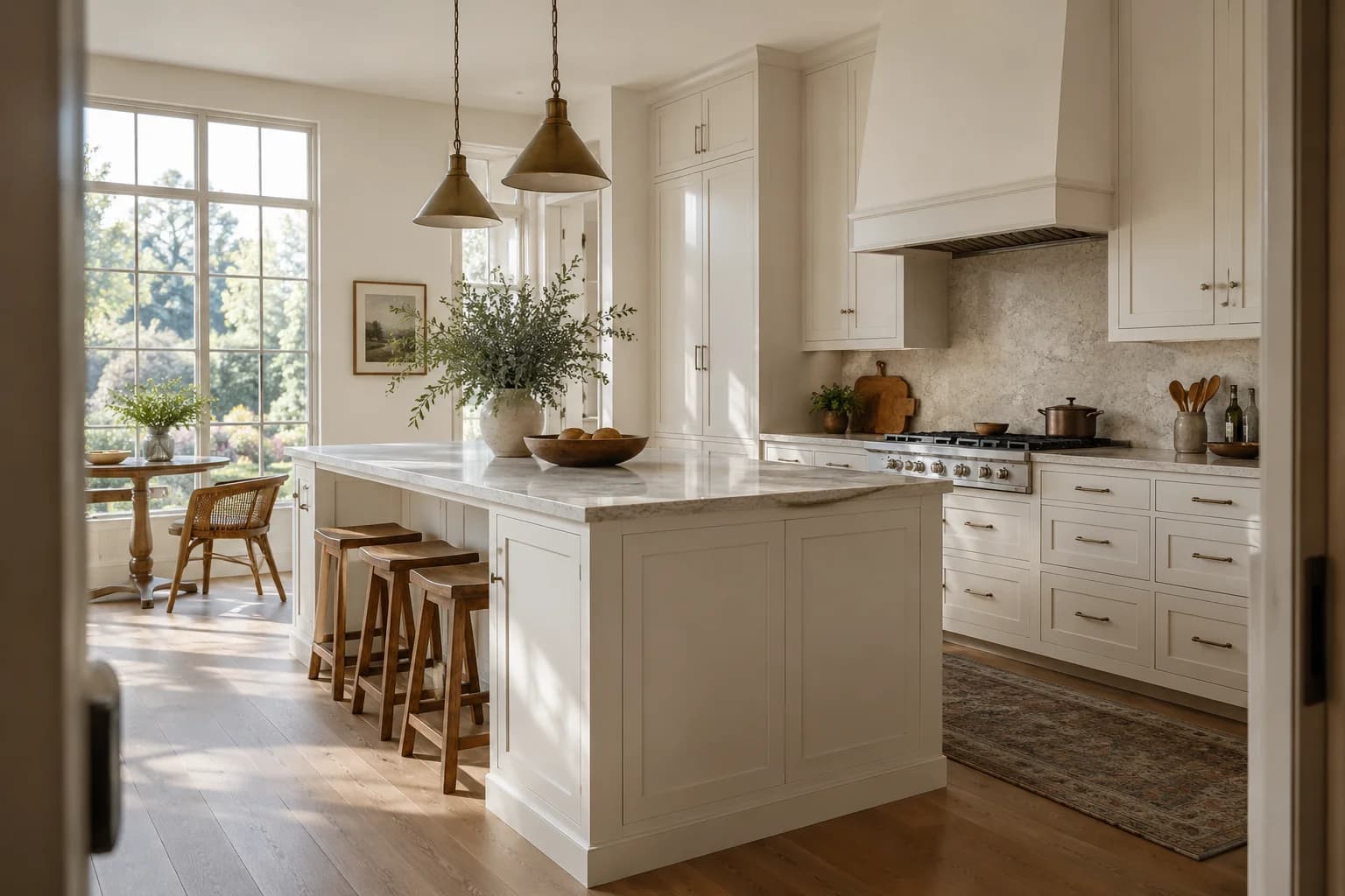 Kitchen cabinets featuring Du Jour paint