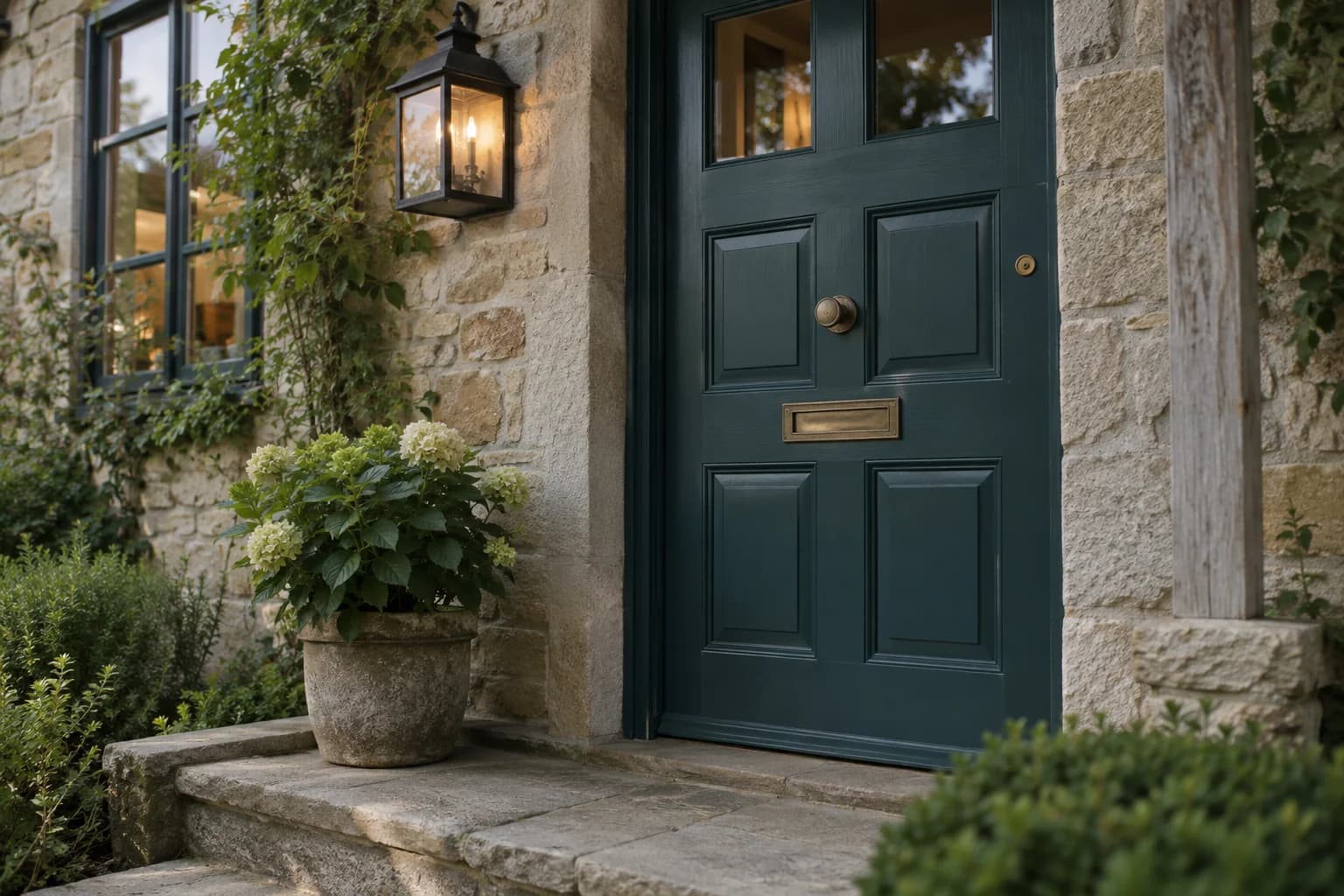 Front door featuring Everglade Deck paint