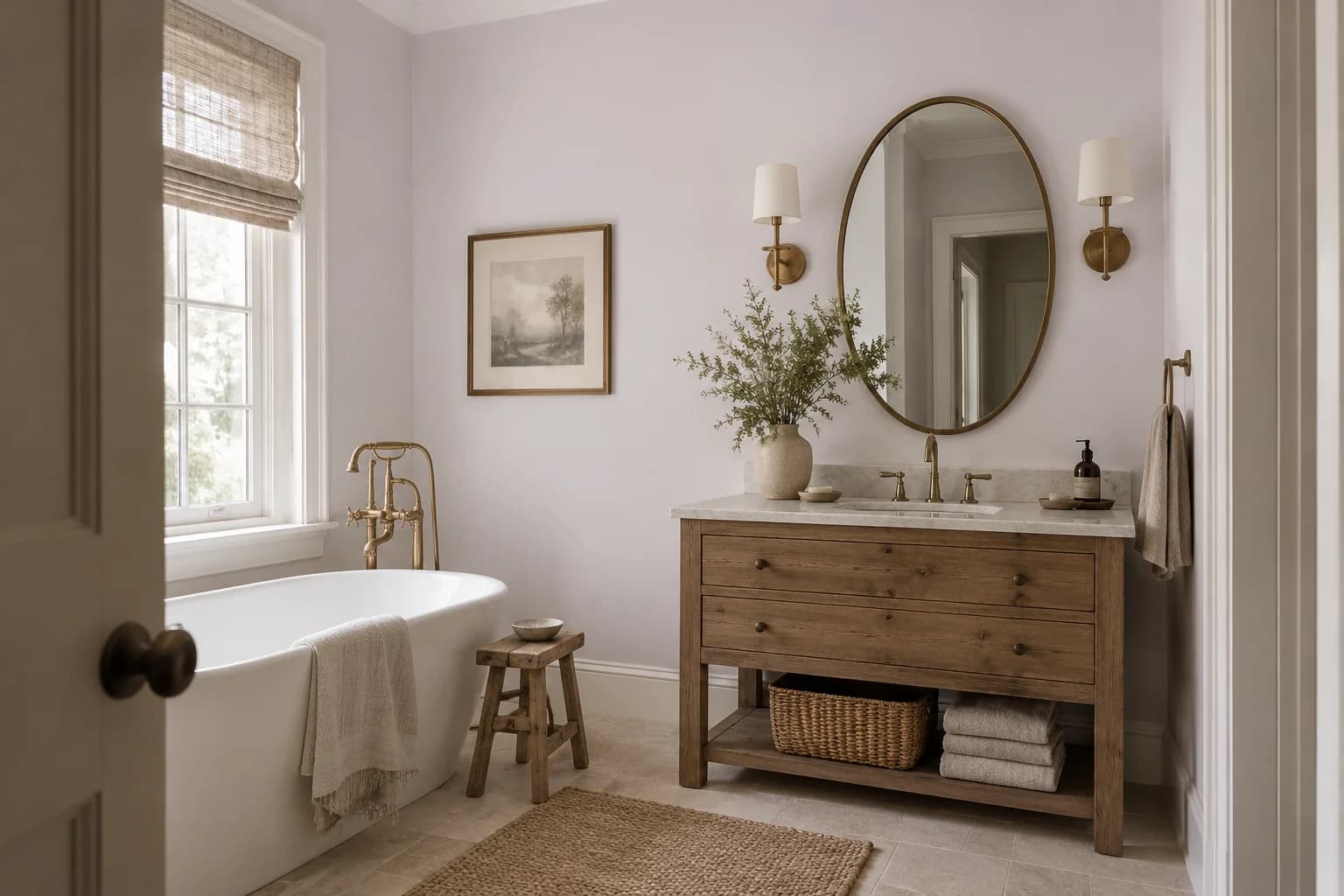 Bathroom featuring Gentle Violet paint