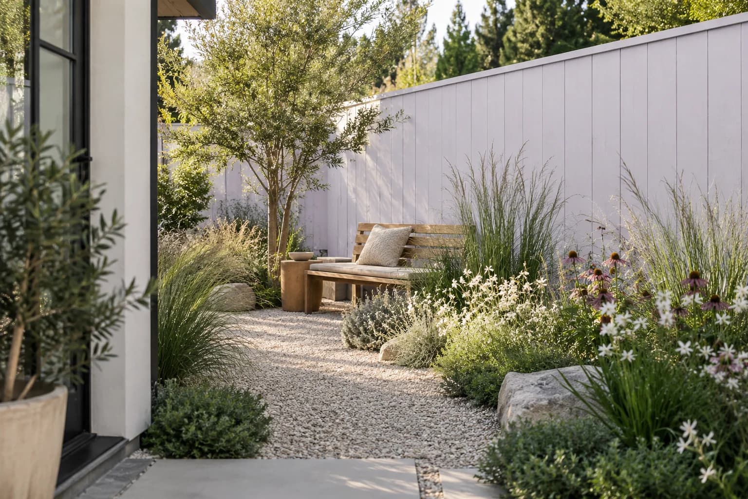 Fences & garden structures featuring Gentle Violet paint