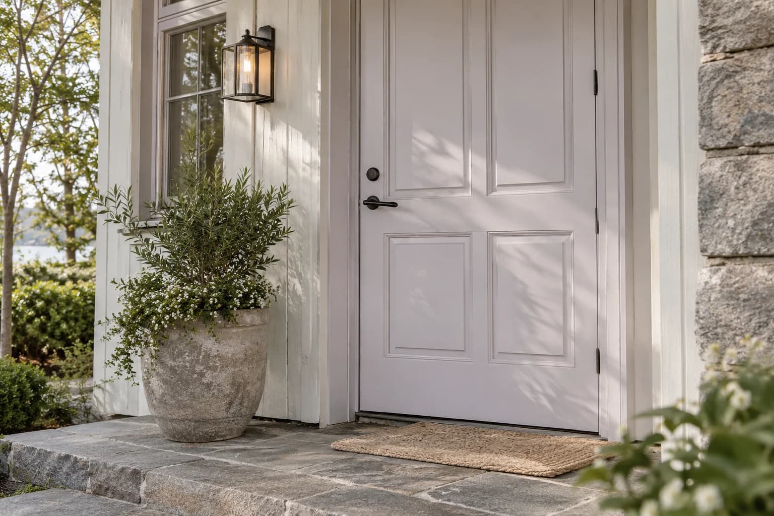 Front door featuring Gentle Violet paint