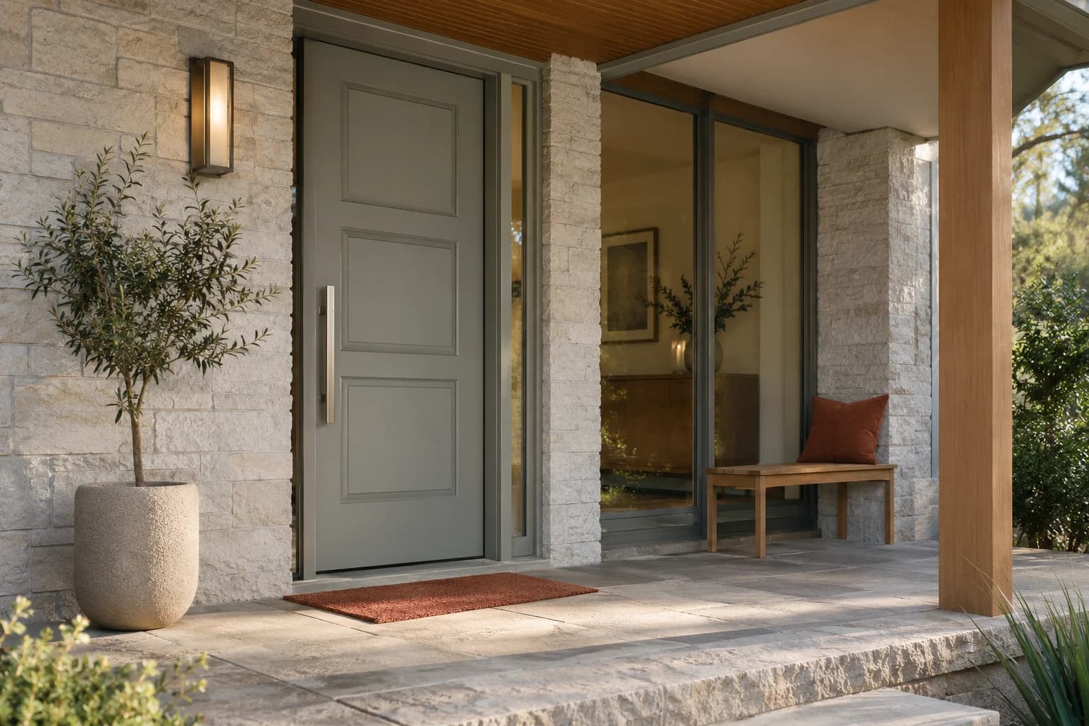 Front door featuring Granite Dust paint