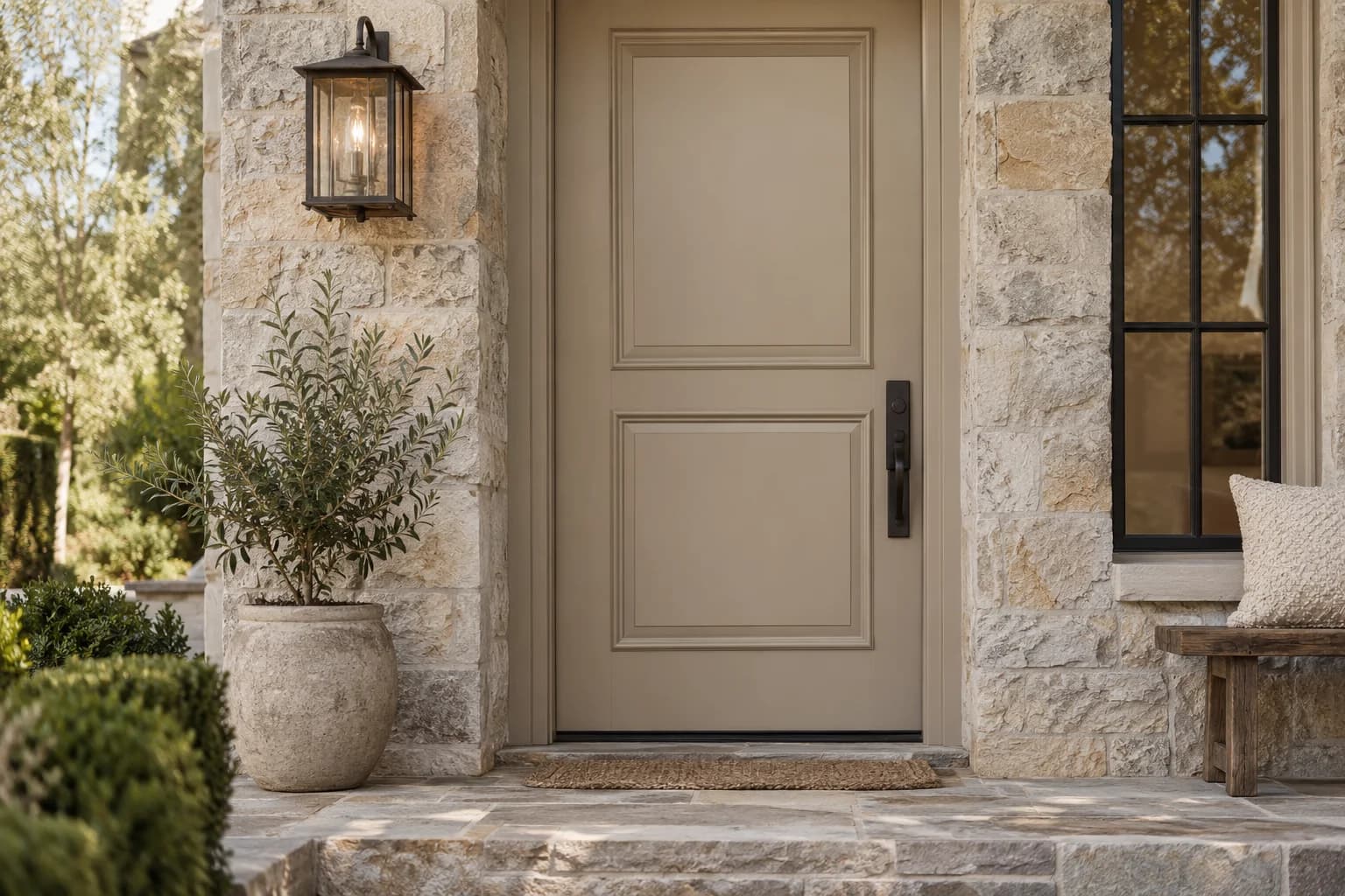 Front door featuring Ivory Brown paint