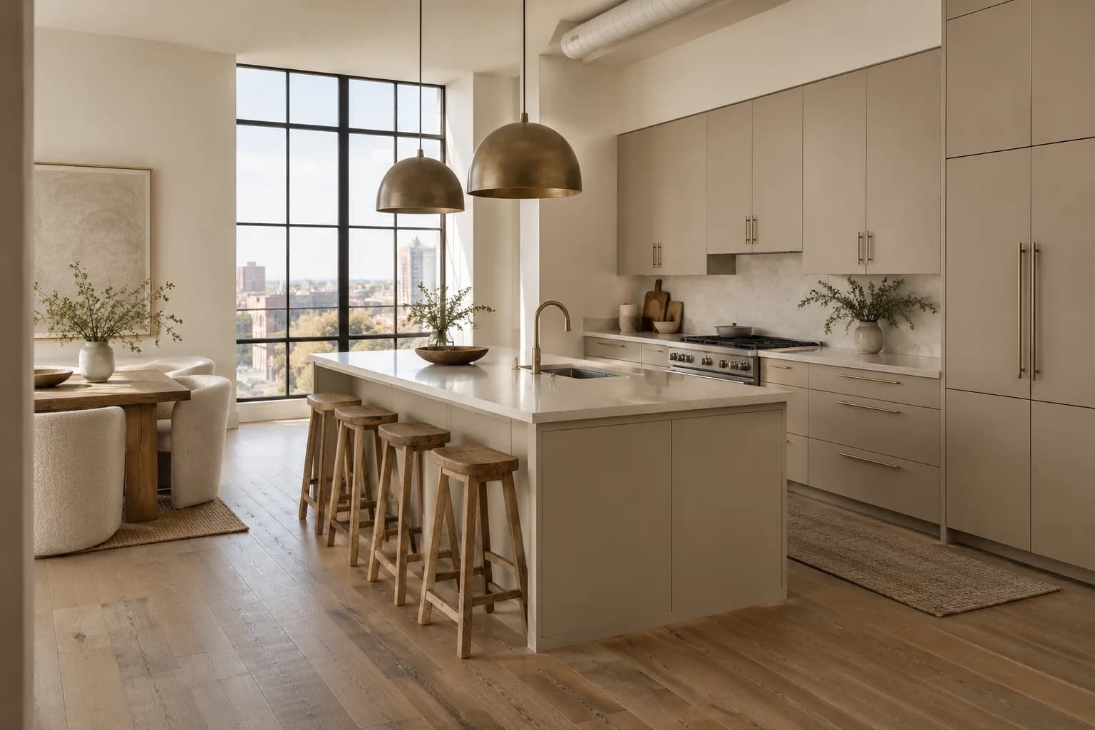 Kitchen cabinets featuring Ivory Brown paint