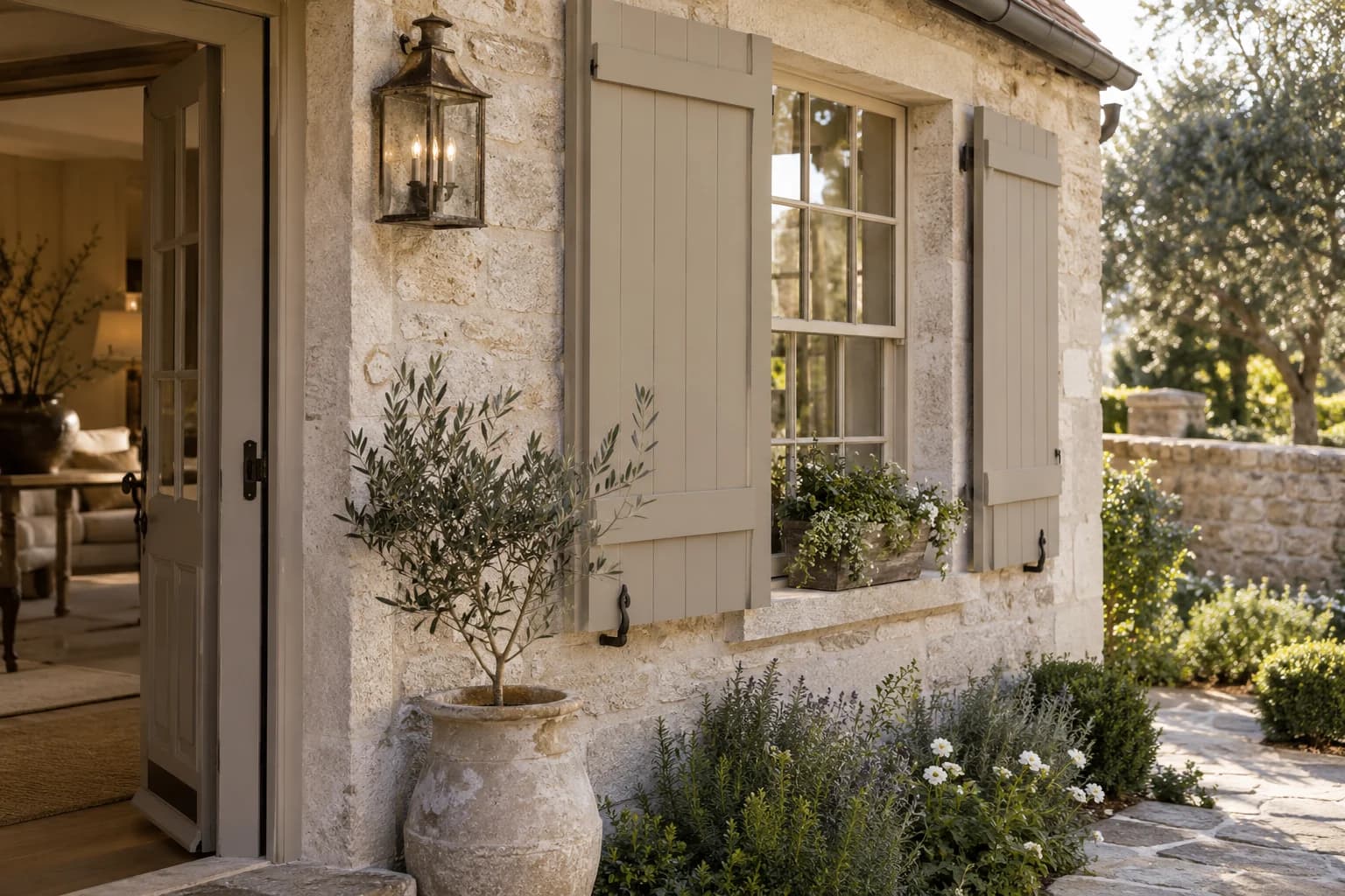Shutters & trim featuring Ivory Brown paint