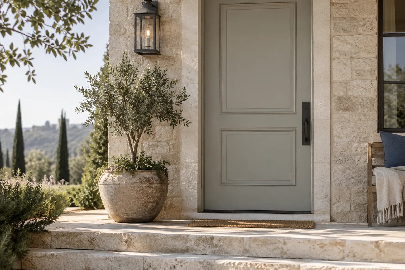 Front door featuring Notre Dame paint
