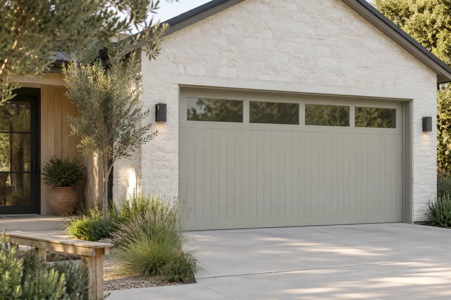 Garage door featuring Notre Dame paint