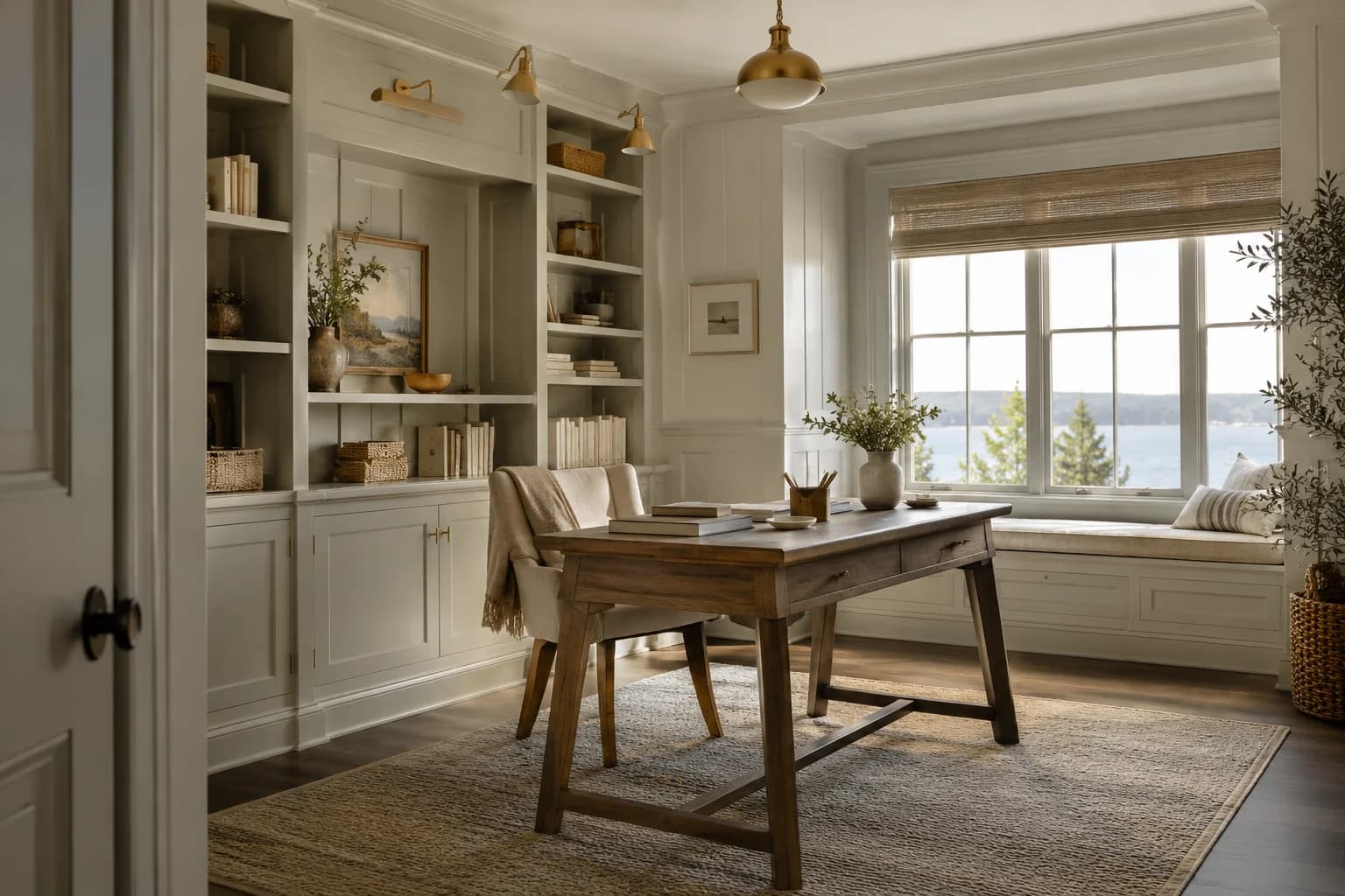 Home office featuring Notre Dame paint