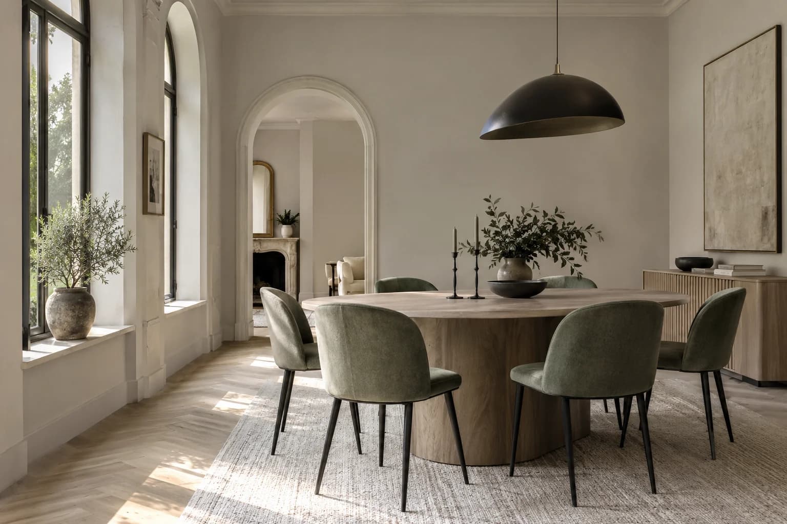 Dining room featuring Seashell Gray paint