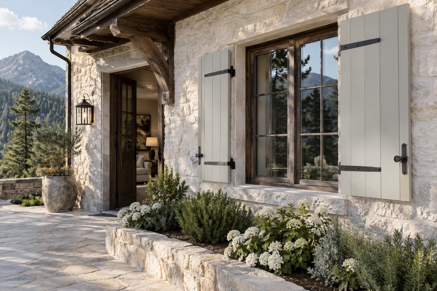 Shutters & trim featuring Seashell Gray paint