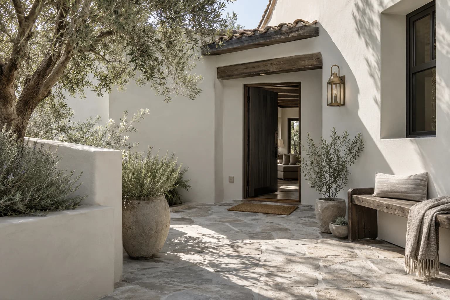 Stucco featuring Seashell Gray paint